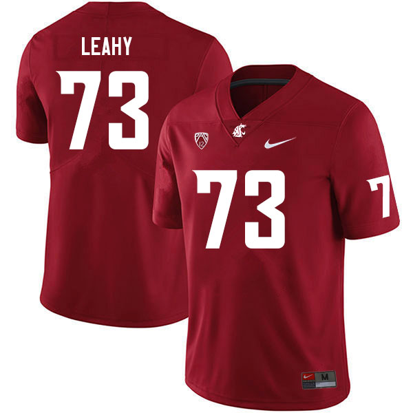 Men #73 JP Leahy Washington State Cougars College Football Jerseys Sale-Crimson